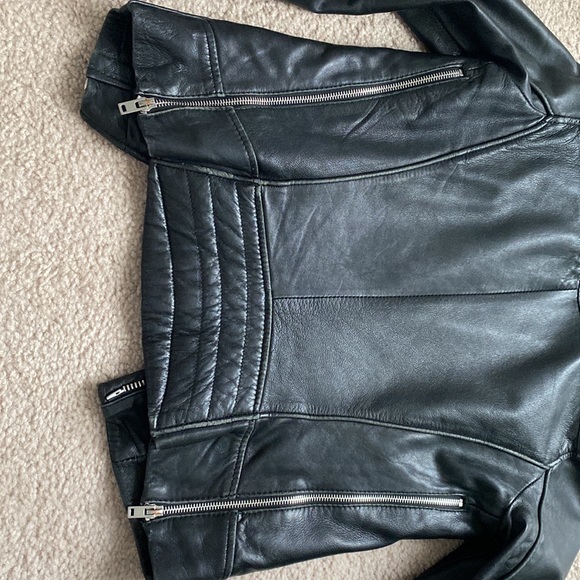 Zara Black Leather Jacket - Picture 3 of 5